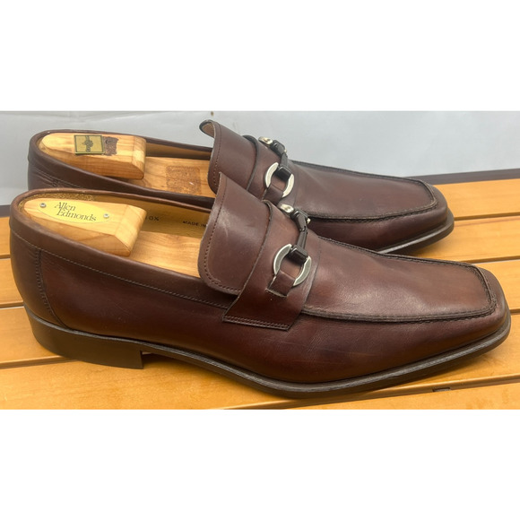 MAGNANNI Brown horsebit Stitching Low Cut Penny Loafer Shoes Size 10.5D main image 4